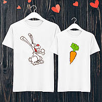 Парные футболки с принтом Кролик и Морковка Push IT