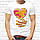 Парні футболки з принтом "Він частка мого серця/Вона частинка мого серця" L, Білий Push IT, фото 3