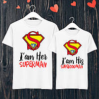 Парні футболки з принтом "I'am his superwoman/I'am her superman" L, Білий Push IT