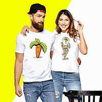 Парные футболки с принтом Зайка и Морковка Push IT XS, Белый