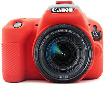 Защитный силиконовый чехол для фотоаппаратов Canon EOS 200D, 200D II  - красный