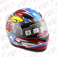 Шлем DVKmoto KY-115 (DOT FMV SS 218) Fiberglass красн. (#136)