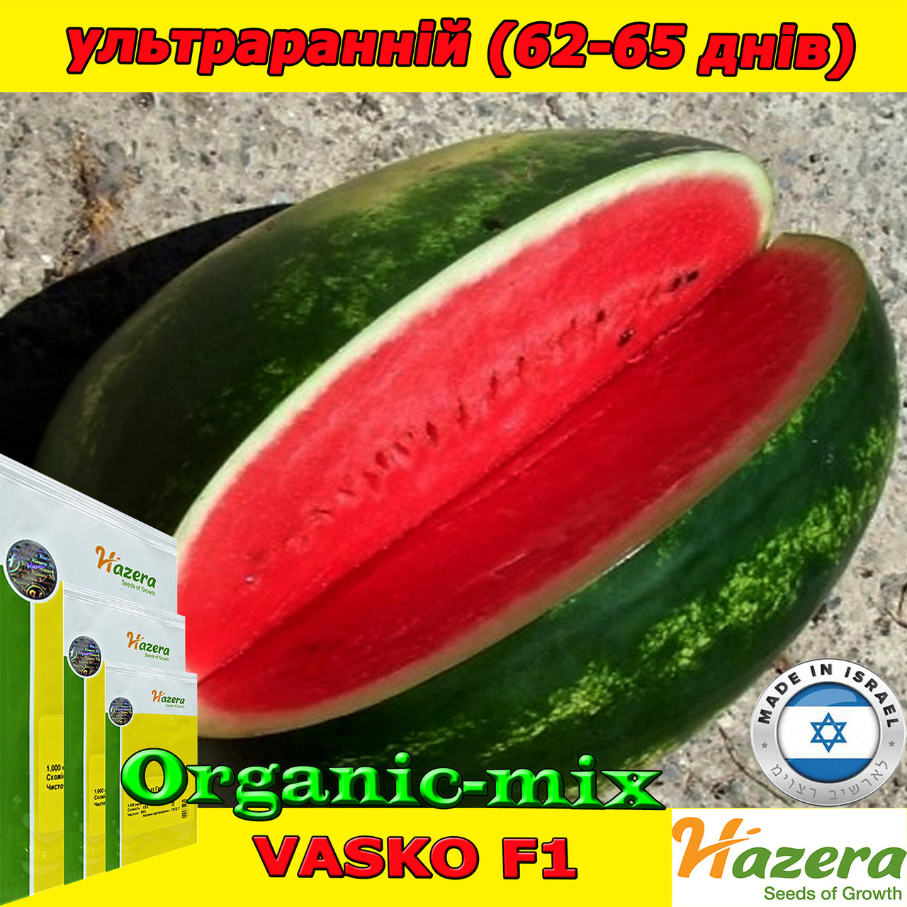 Насіння, кавун ВАСКО F1 / VASKO F1 ТМ Hazera (творювач), 1000 насіння