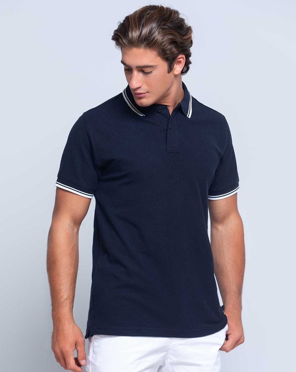 Чоловіча футболка-поло JHK POLO REGULAR MAN CONTRAST всі кольори та розміри, фото 1