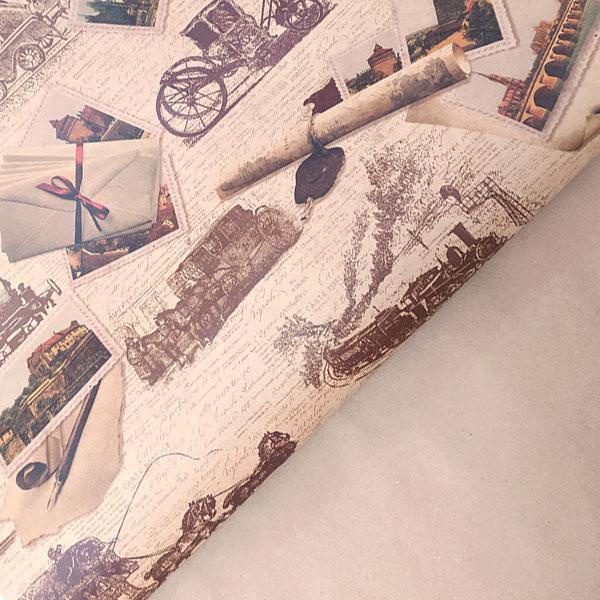 Пакувальна крафт-папір № 080 "ЛИСТИ З ПОДОРОЖІ", фото 1