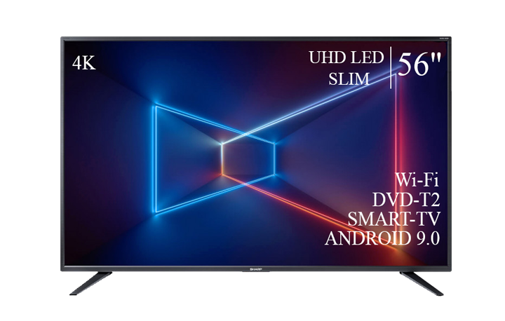 Сучасний телевізор Sharp 56" Smart-TV/DVB-T2/USB АДАПТИВНИЙ UHD,4K/Android 13.0