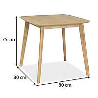 Квадратный обеденный стол Signal Mosso III 80x80см для кухни дуб в скандинавском стиле Польша