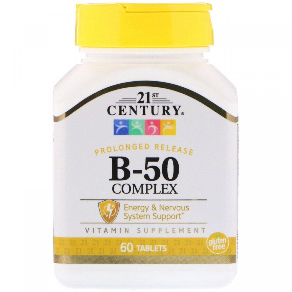 Вітамінна добавка 21st Century B-50 Complex, Prolonged Release, 60 Tabs