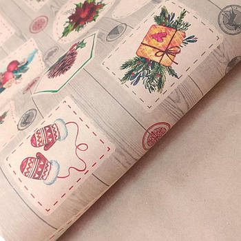 Пакувальний крафт-папір новорічний № 149 (Новорічні мініатюри)