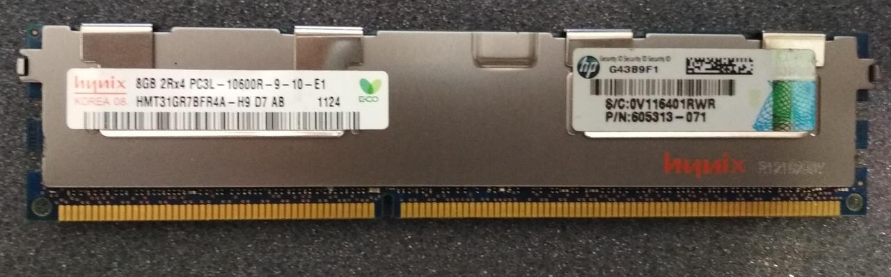 8gb DDR3L 1333MHz Hynix 10600R PC3L REG ECC RAM Серверна пам'ять