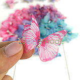 Метелик шифоновий двошаровий зі стразами ЗЕЛЕНИЙ, 4.3х3.2 см, 1 шт, фото 4