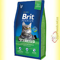 Корм Brit Premium Cat Sterilised (курка), 1.5 кг 8 кг