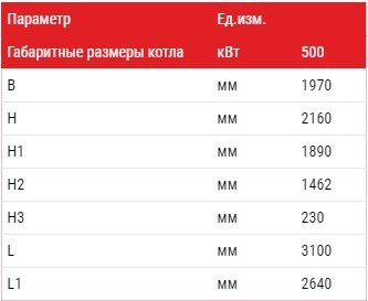 Габаритные размеры котел АЛЬТЕП TRIO 500 кВт Фото-2
