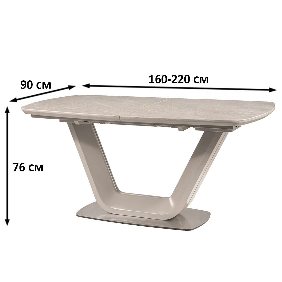 Стол раздвижной Armani Ceramic 160-220x90см с серой керамической ...