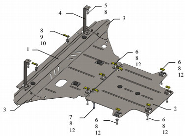 Захист двигуна Audi A5 8T/8F 2007-2011 Kolchuga - фото 2 - id-p1247308000