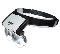 Лупа-очки бинокулярные MG81001-B (1.7X, 2X, 2.5X, 3.5X) со светодиодной подсветкой