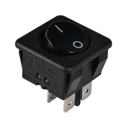 Перемикач KCD2-10-201 B/B 1 клавіша чорна кругла Ny95500799, фото 1