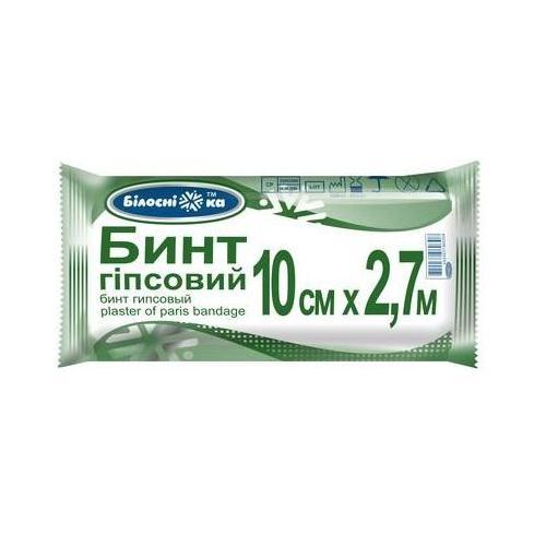 Бинт гіпсовий 10 см х 2,7 м ТМ Білосніжка, фото 1