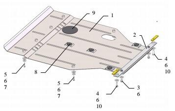 Защита двигателя Suzuki SX-4 Classic 2006-2013 Kolchuga - фото 2 - id-p1247311207