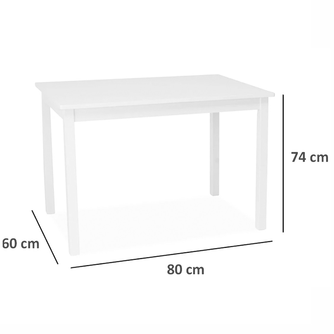 Маленький білий кухонний стіл Fiord 80х60см на чотирьох ніжках Польща, фото 1