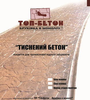 Повний набір добавок для друкарського бетону на 50 кв м (топінг-барвник, роздільник, домішки в бетон, лак)