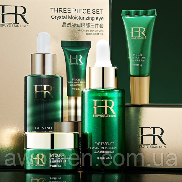 Набір для очей Eruyn Crystal Three Piece Set 3 в 1 з екстрактом тростини (гель, есенція та крем для очей)