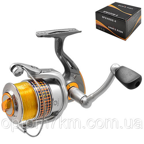 Котушка SAMS FISH 5000 3bb передній фрикц. з волосінню,графіт.шпуля