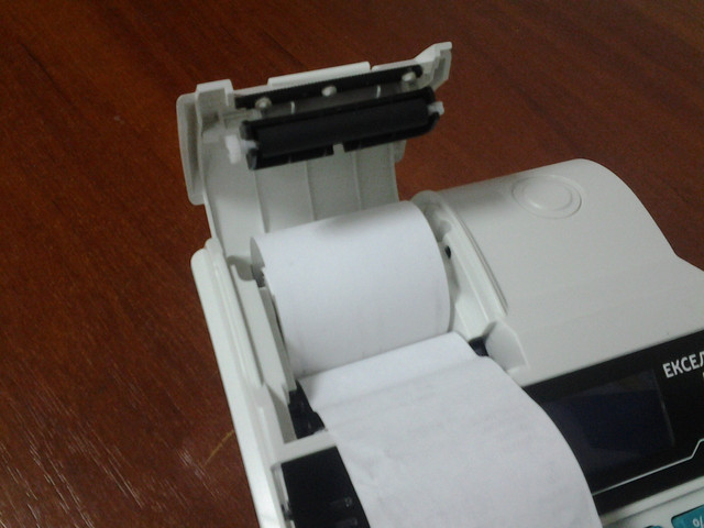 Заправка касової стрічки в Екселліо DP-25