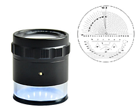Лупа измерительная ЛИ - 2 - 10х, диапазон 10-0-10, шкала 0,1мм LED с подсветкой