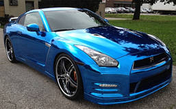 Хромова плівка Дзеркальна Глянсова Синя для авто 150х30 см Хромована плівка