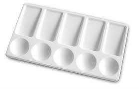 Палітра для малювання прямокутна біла "Атлас" K-3050