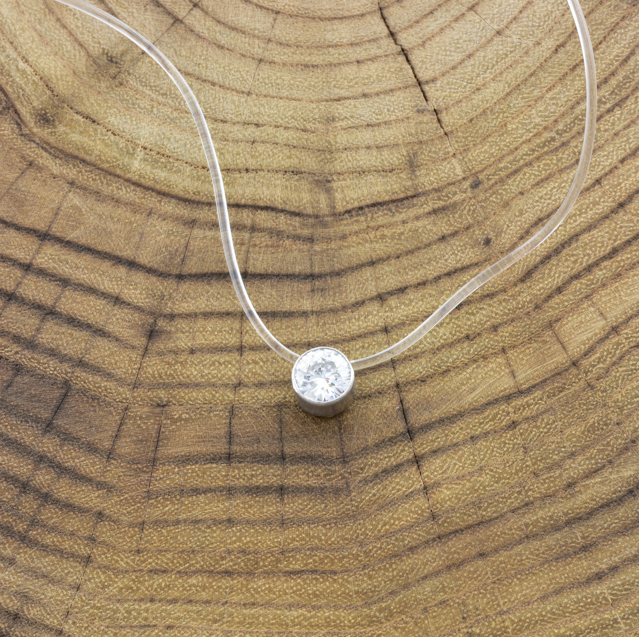 Шнурок силиконовий з кулоном П4057 кулон 7x7 мм вставка білий фіаніт довжина 41, фото 1