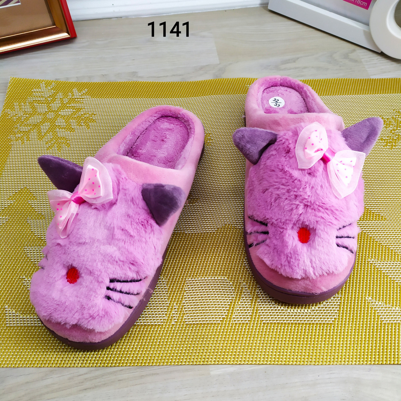 Хатні капці підліткові для дівчинки з котиками 37р