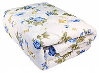 Одеяло из овечьей шерсти Евро размера Лери Макс GOLD синие цветы
