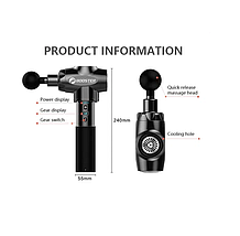 Масажер Booster Е тригерних точок зняття болю, поліпшення кровообігу (масажний пістолет), фото 4