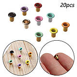 Мікро-люверси для ляльок, колір капелюшка - синій. Діаметр ніжки 1 мм, діаметр капелюшка 2.5 мм. Высота 3 мм. №6, фото 3