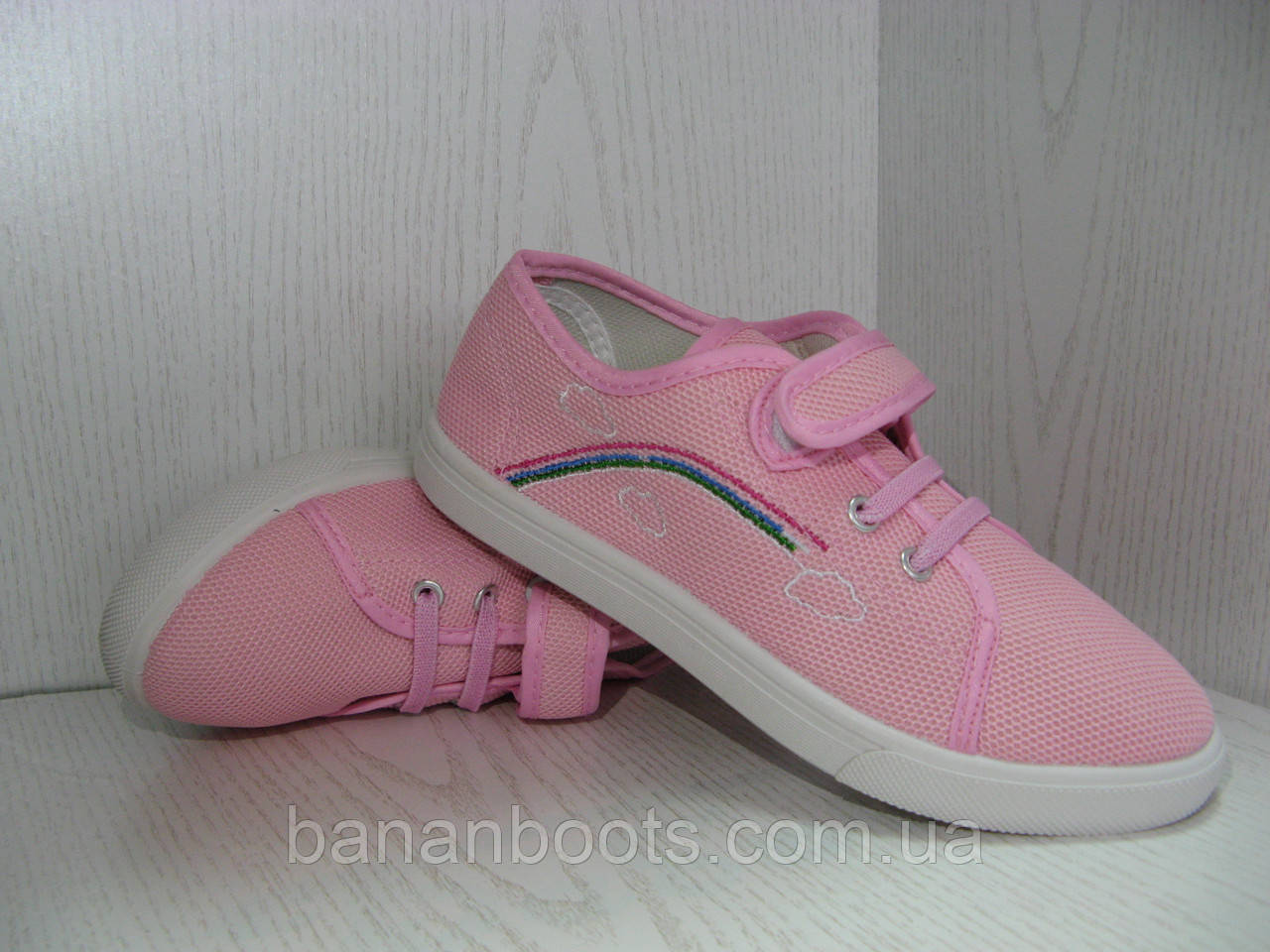 Кеди ,мокасини дитячі рожеві на липучці для дівчинки 35р.
