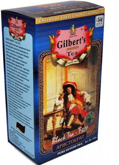 Чорний цейлонський середньолистовий чай Gilbert's Аристократ 100 грамів, фото 1