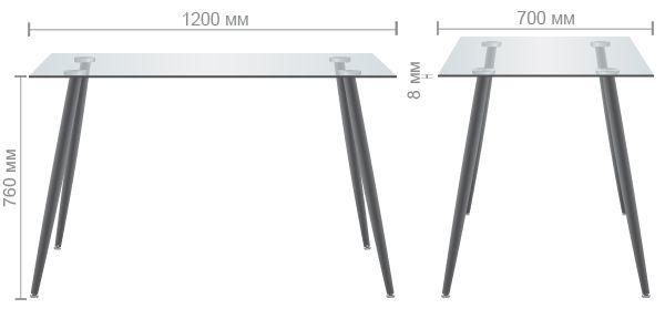 Стол обеденный Умберто_размеры Купить стол стеклянный АМФ Умберто