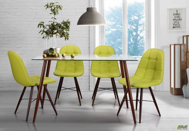 Обеденный стол Умберто орех стеклянный Купить стол Умберто прозрачная столешница