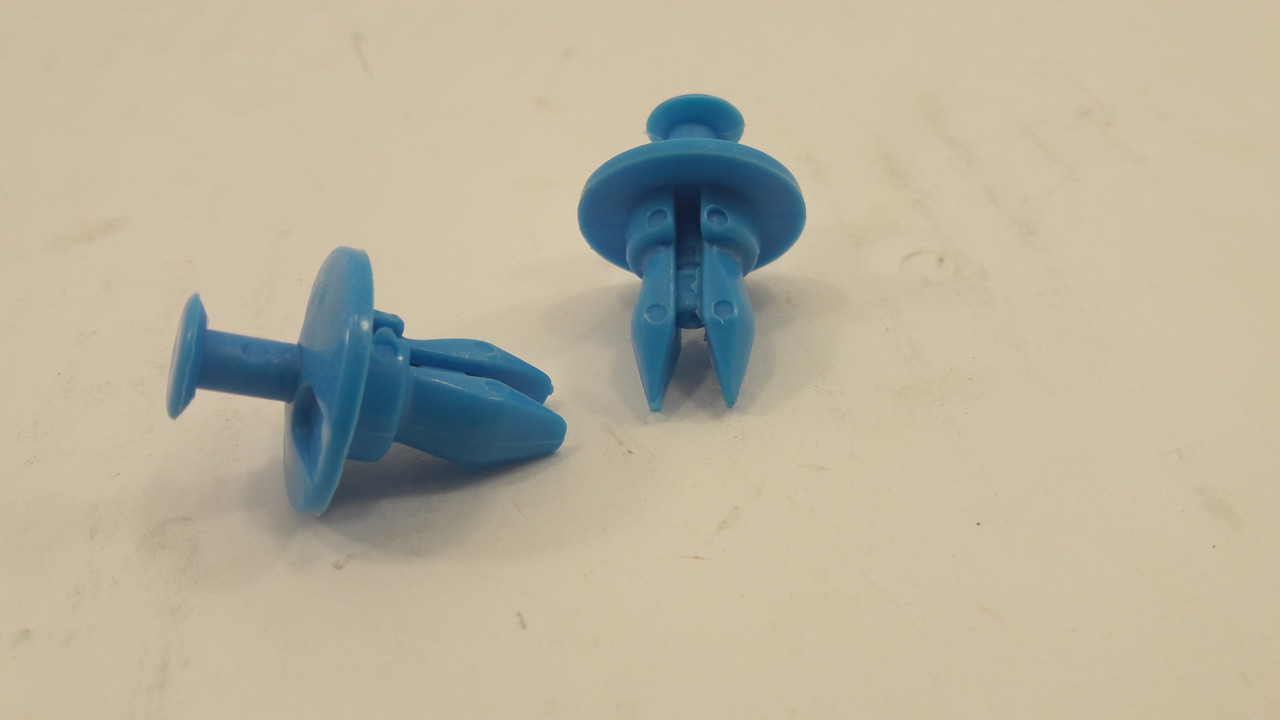 Пістон переднього бампера (кліпса) на 2 пелюстки синя Нексія grog Корея, фото 1