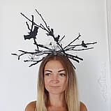 Корона з гілок з павутинням та павуками – аксесуар для дорослих на Хеловін, фото 5