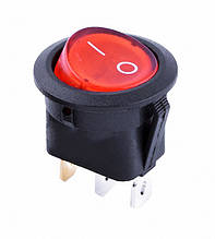 Перемикач KCD1-8-101N R/B 220V 1 клавіша червоний кругла з підсвічуванням TNSy5500736