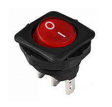 Перемикач KCD1-7-101N R/B 1 клавіша червоний кругла з підсвічуванням TNSy5500735