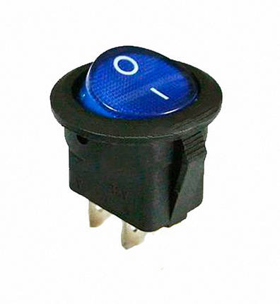 Перемикач KCD1-5-102 BL/B 1 кнопка синя кругла TNSy5500714, фото 2