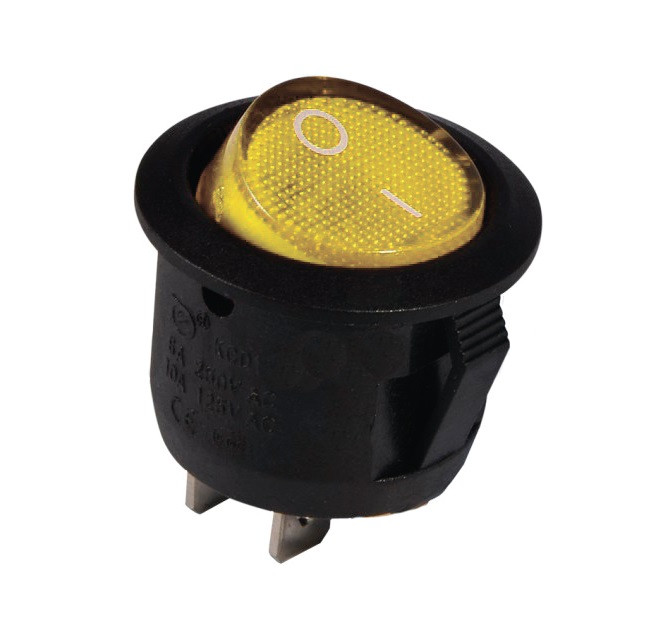 Перемикач KCD1-5-101 Y/B 1 кнопка жовта кругла Ny95500708