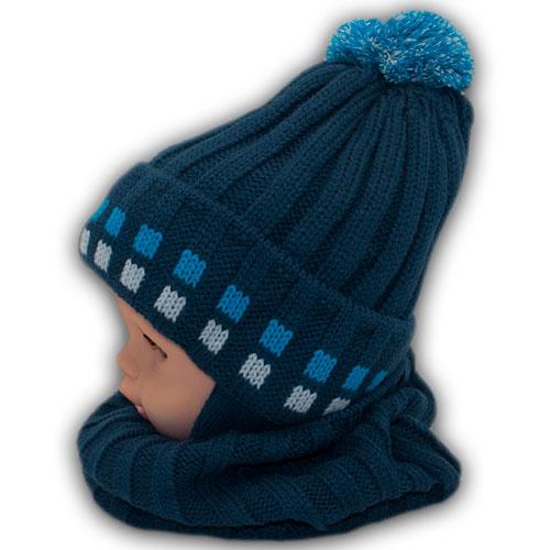 Детский комплект - шапка и шарф для мальчика