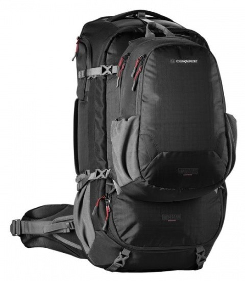 Рюкзак туристичний Caribee Magellan 75 RFID нижній вхід чорний, фото 1