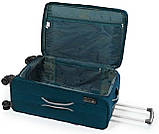 Валіза тканинна GABOL Zambia середня бірюзова 4 колеса G927331, фото 7