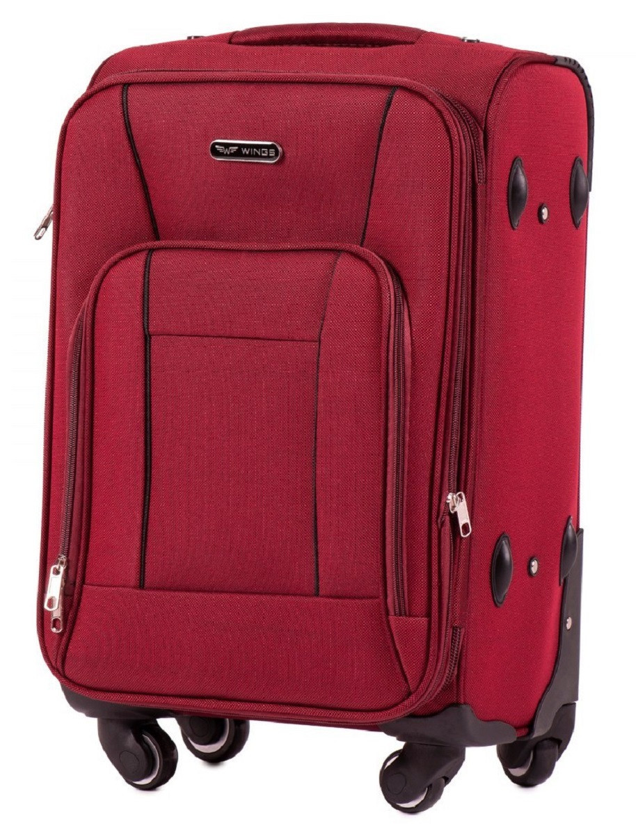 Валіза тканинна WINGS 1609 мала бордова 4 колеса, фото 1